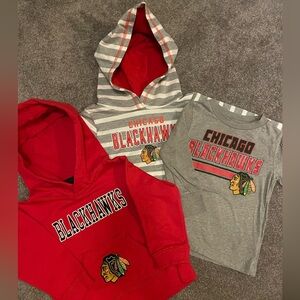 Toddler 2T Chicago Blackhawks hockey hoodies and long sleeve shirt